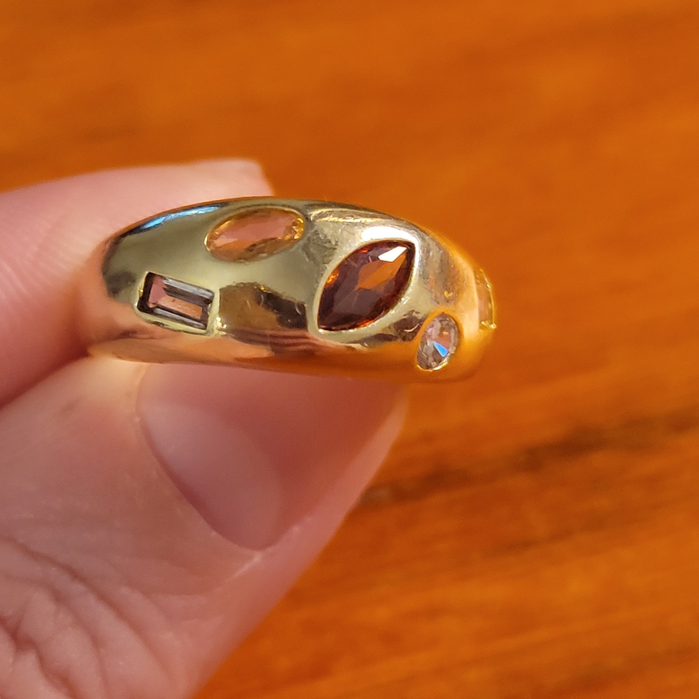 Gold and Brown Gemstone Ring